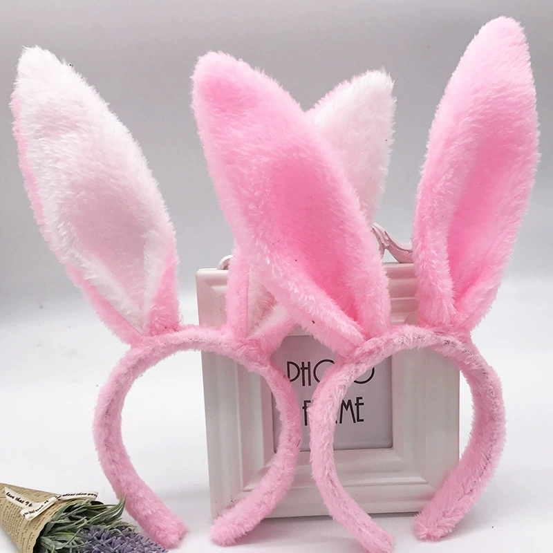 Plush rabbit, headband, hair accessory for adults, human head, halloween