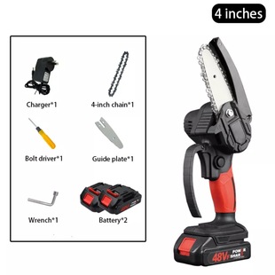 Mini 4 Inch 6 Inch Electric Chain Saw Portable Rechargeable Electric Saw Logging Saw Household Small Handheld Lithium Electric Saw