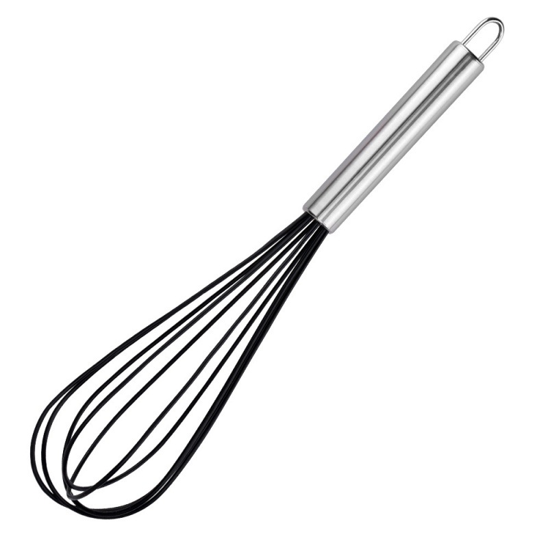 Batidor de huevos de silicona manual de acero inoxidable crema dispensador de mano licuadora mini herramienta de horneado casera colorida image 29