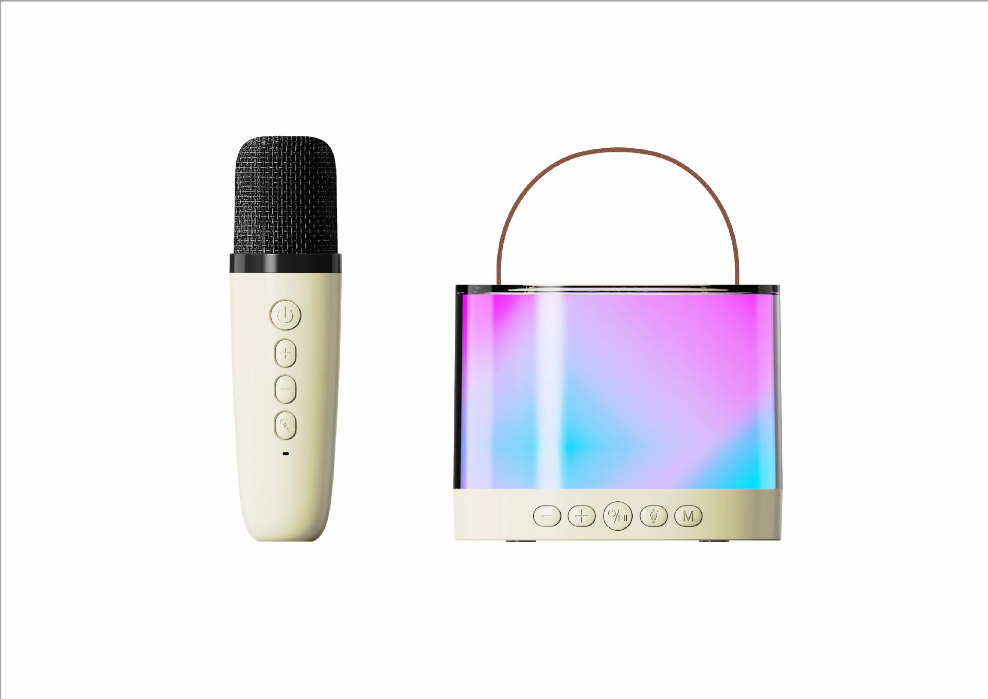 K52 completo LED de luz de audio Bluetooth portátil mini micrófono inalámbrico karaoke micrófono de audio traje transfronterizo