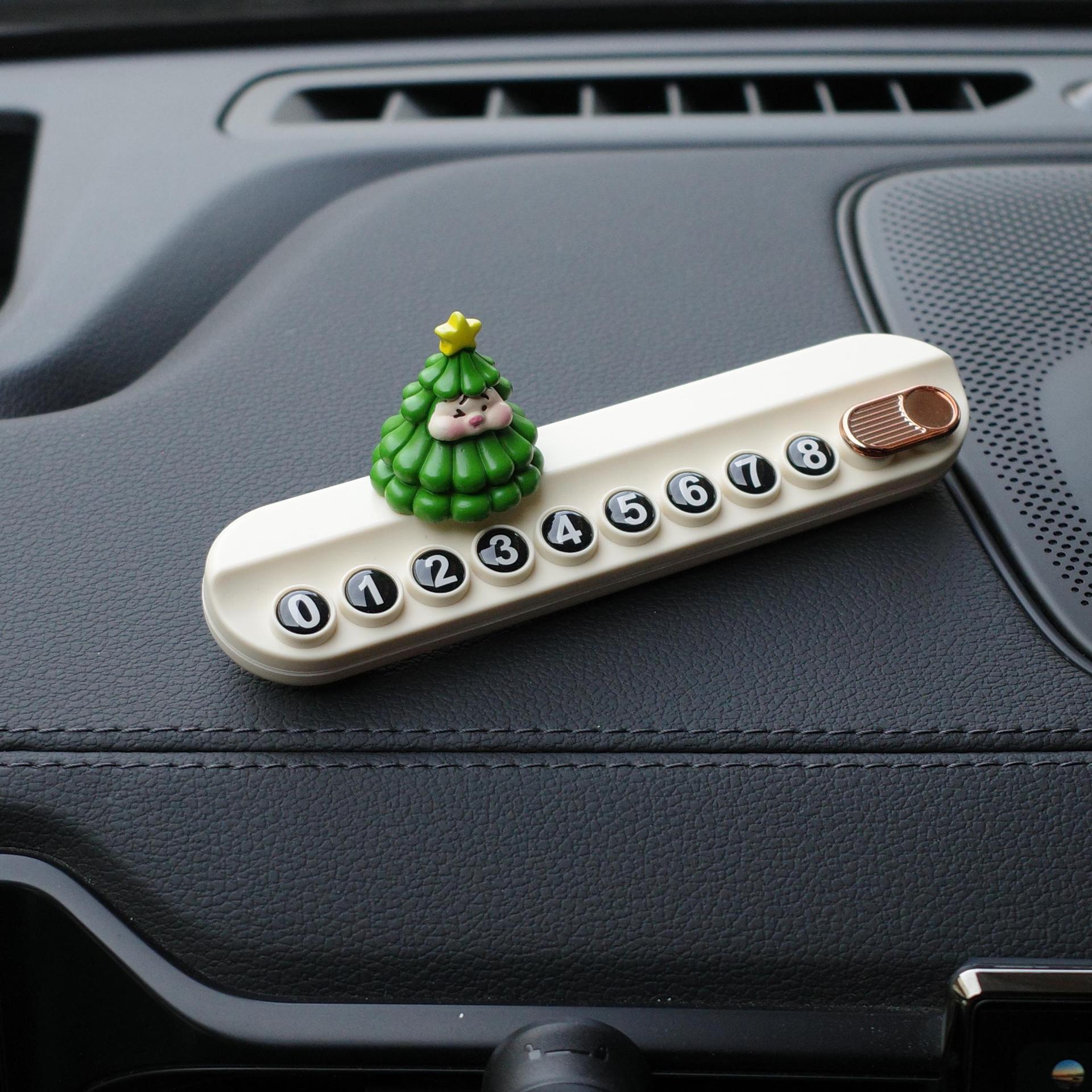 Placa de estacionamiento temporal de automóviles adorable automóvil avanzado tarjeta telefónica móvil árbol de Navidad de Navidad