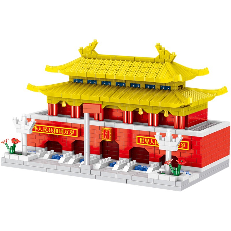 Nuevo 9911 mini Tiananmen modelo de construcción de estilo chino micro bloques de construcción de partículas de alta dificultad nacional moda juguetes ensamblados image 1