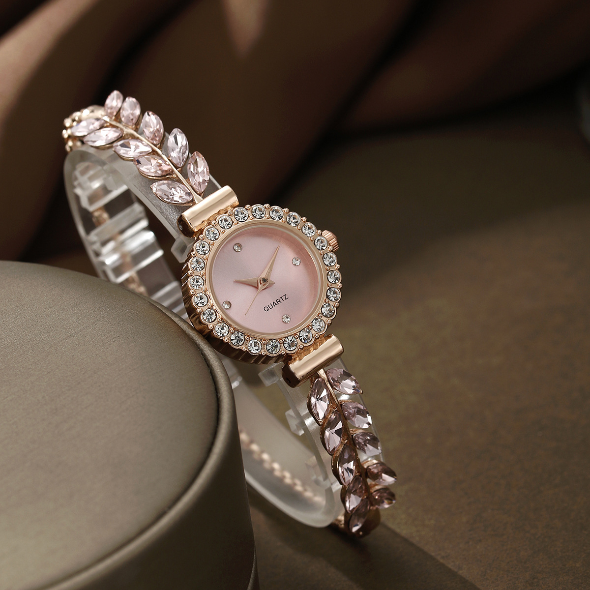 Quartz Movement Solid Color Pattern Casual Solid Color Buckle Quartz Watch Women's Watches