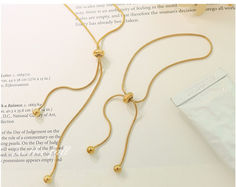 3g Weight 0.03µm-0.05µm Gold Plating Thickness PVD Coated Gold Plating Process PVD Coated Real Gold Plated 18K Gold Solid Color 304 Stainless Steel Simple Style Waterproof Non Tarnish Bracelets Necklace