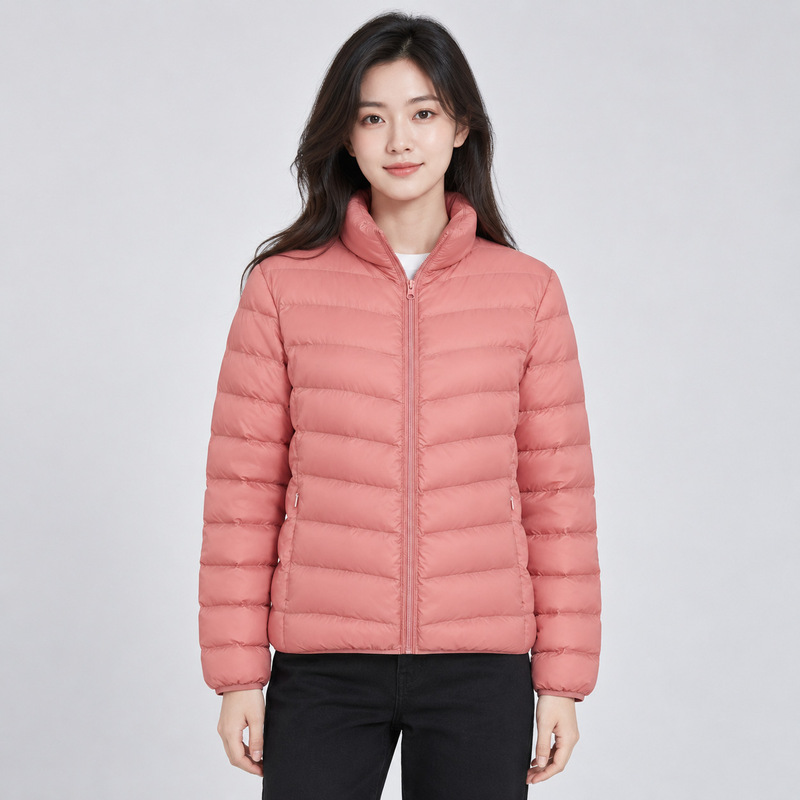 Pinghu Chi New Women's New National Standard 90 down Casual down Solid Color Women's Stand Collar Women's Lightweight down Jacket Women Pinghu Chi New Women's New National Standard 90 down Casual down Solid Color Women's Stand Collar Women's Lightweight down Jacket Women