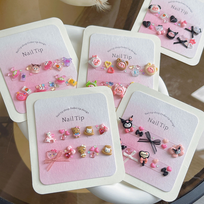 Hello Kitty Material Pack Mixed with Kt Cat Cartoon Pool Party Nail Decorations Sanrio Cross-Border