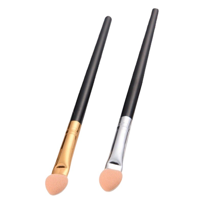 Directo de fábrica mango de plástico de una sola cabeza Esponja cepillo de sombra de ojos floreciente cepillo de sombra de ojos esponja cabeza de sombra de ojos palo herramientas de maquillaje