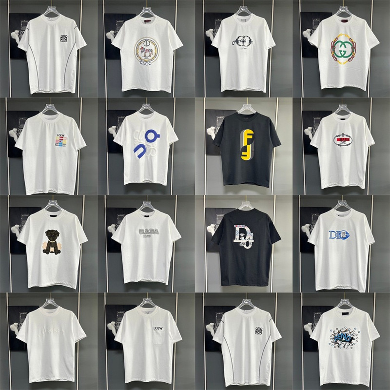Cross-Border·Correct Version·High-Weight Version·Pujia·Dijia·Fjia·Gujia·Embroidered Short-Sleeved T-Shirt