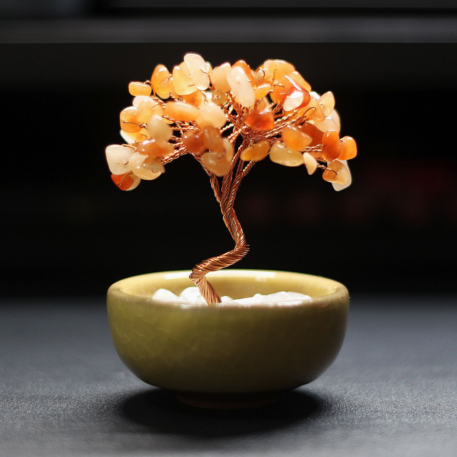 레드 아벤츄린 나무(도자기 그릇 베이스)