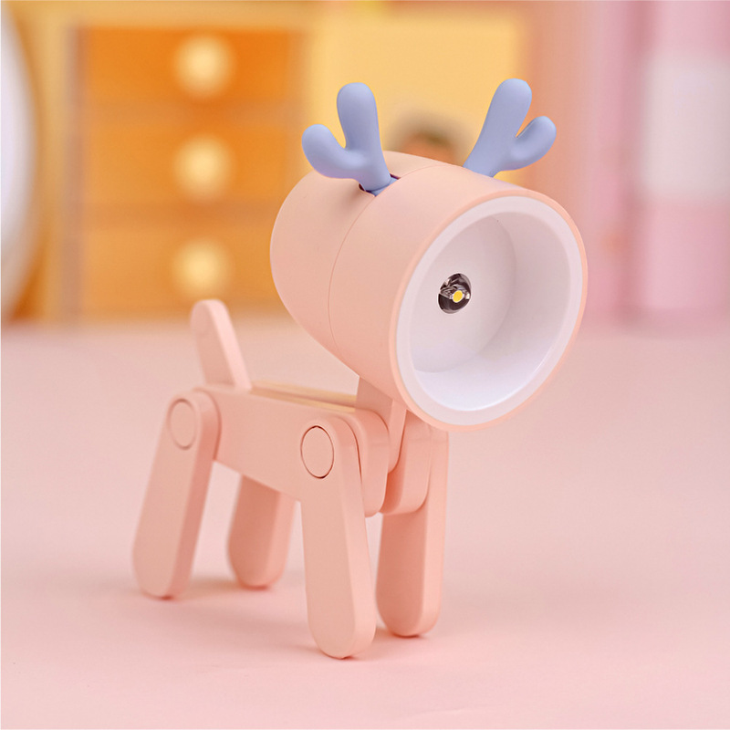 かわいいペットのかわいいミニテーブルランプインデスクトップクリエイティブ装飾品学生寮の寝室のベッドサイド睡眠子犬ナイトライト|undefined