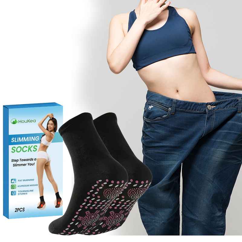 Houkea Stretch Socks Breathable Skin Friendly Soft Plaid Non-Slip Stretch Socks for Daily Foot Massage Care