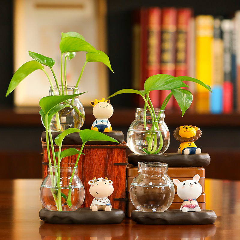 蕊傑創意工藝品家居仰望星空擺件插花水培綠蘿花瓶辦公桌上裝飾品