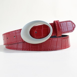 2024 New American Style Retro Y2K Belt Women's Ethnic Belt All-match Jeans with High-grade Red