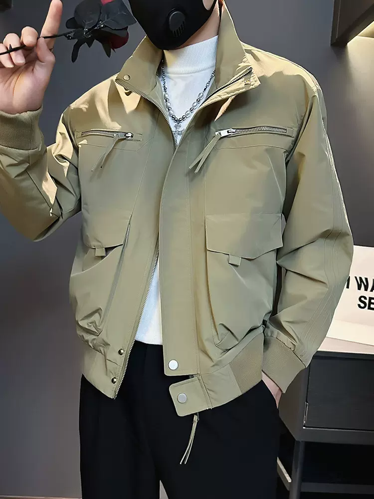 松弛感工装外套男春秋潮牌休闲痞帅夹克男款2024新款男士秋装上衣