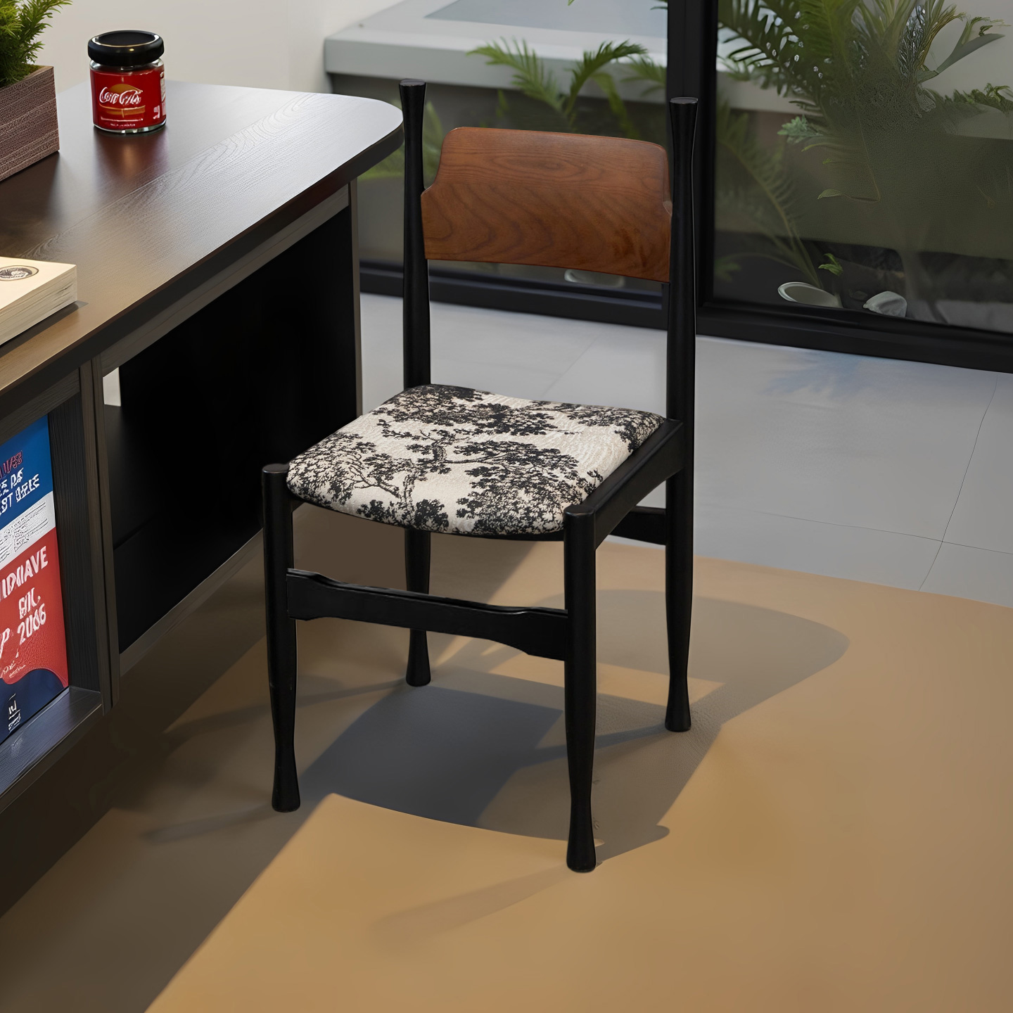 Chongguan Chair Simple Retro Medieval Solid Wood Dining Chair Home Backrest Chair Designer Light Luxury Soft Dining Table Chair