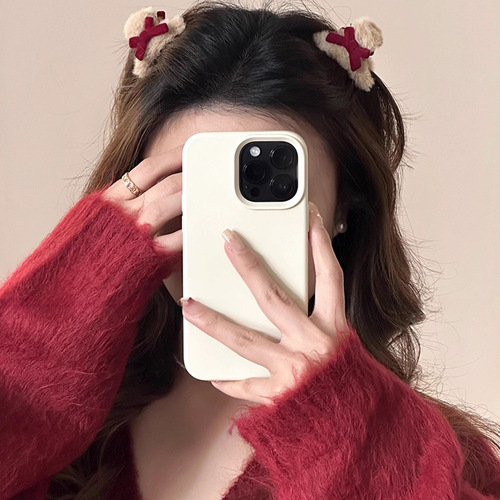 High-end velvet bow hair clip for New Year's bangs, retro princess hair accessory, small size, suitable for autumn and winter