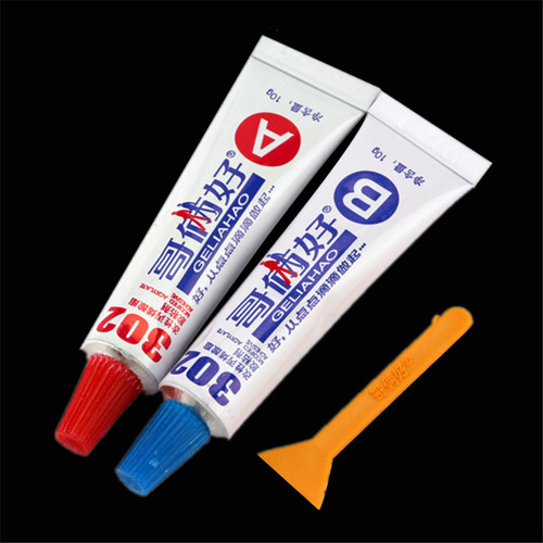 Manufacturer wholesale 80g brothers good AB glue 302 glue wood wallpaper leather metal glue