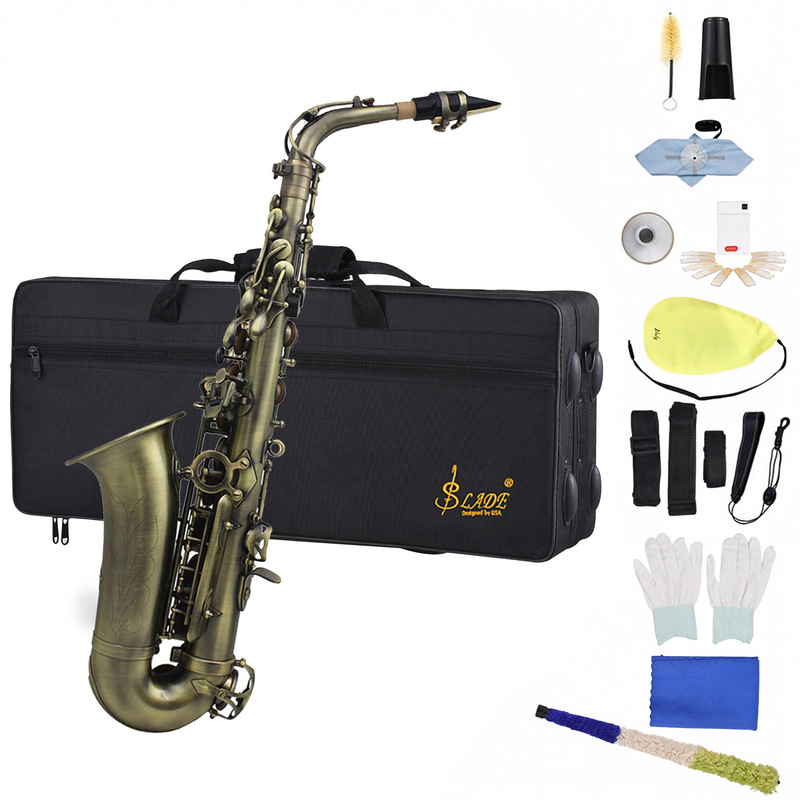 Foreign trade saxophone in antique green color, E-flat saxophone, vintage color saxophone set SAX Foreign trade saxophone in antique green color, E-flat saxophone, vintage color saxophone set SAX