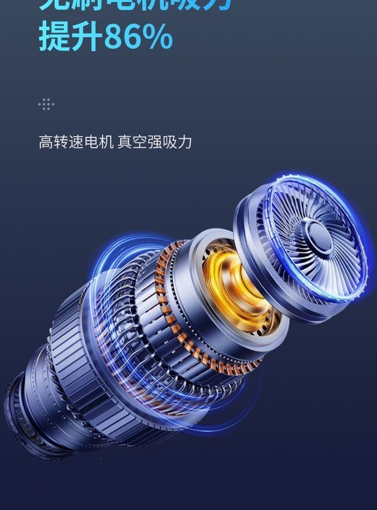 Kafeile Car Vacuum Cleaner, Wireless Charging, Dual-use for Suction and Blowing, Small Handheld for Home and Car, High Power