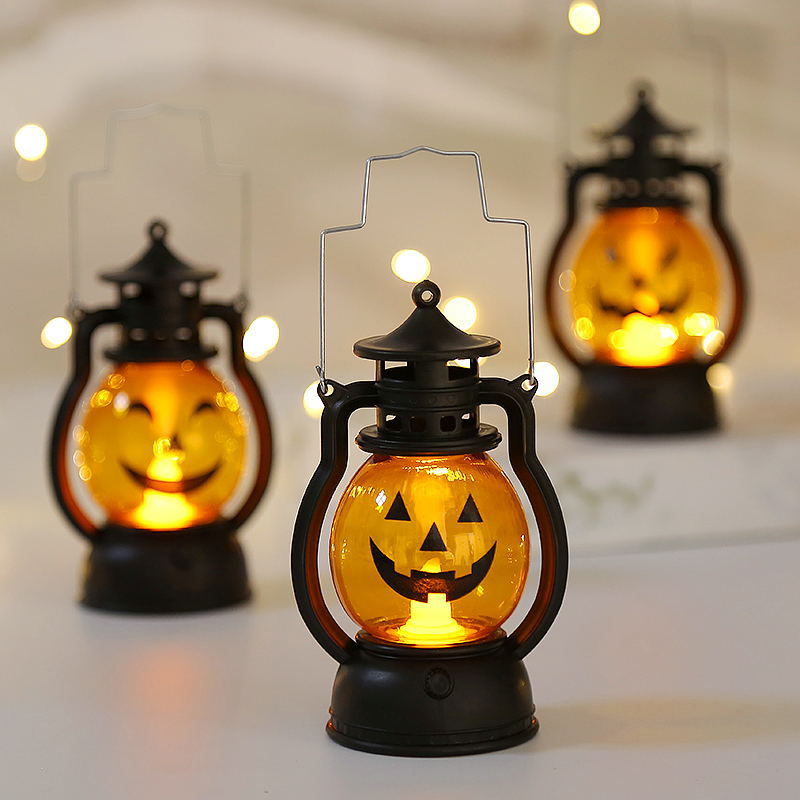 New Halloween Oil Lamp Portable Pumpkin Lantern Skull Decoration Pony Lantern Bar Party Atmosphere Props