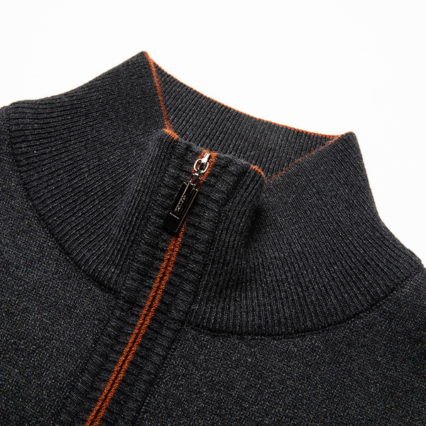 Elite winter woolen base body-friendly cashmere sweater with zipper