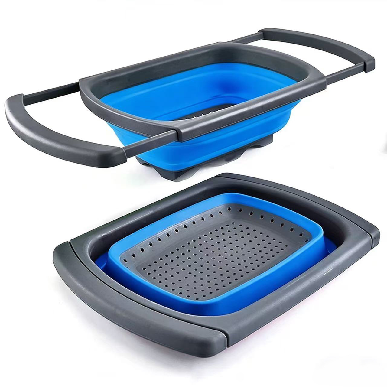 Cesta de drenaje de cocina telescópica plegable creativa de frutas y verduras caseras cestas de filtro de agua de cocina