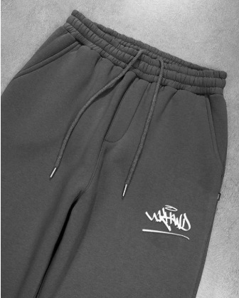 Damenbekleidung, Herren- und Damen-Trendiges Kapuzen-Zip-Jacket mit passender Jogginghose - Streetwear mit 2D-Print (Stahlgrau/Marineblau)_voghion.com