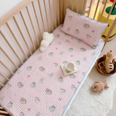 幼儿园全棉卡通夹棉床单婴儿加厚床盖70x140cm床垫薄褥子儿童垫单