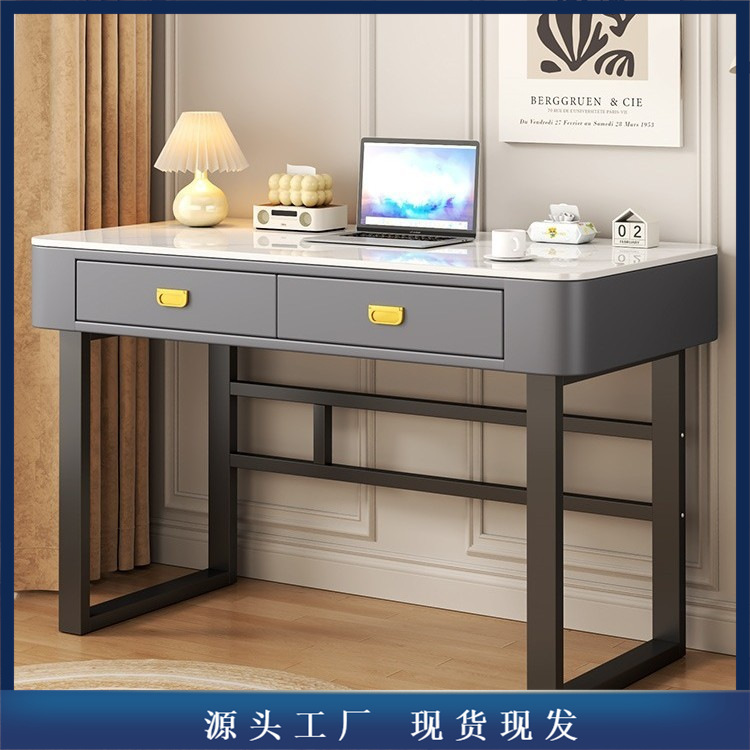 Glass Computer Desk Desktop Office Desk E-Sports Table Home Student Home Bedroom Girls Desk Dresser All in One