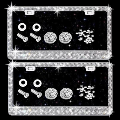 American Standard License Plate Frame License plate holder/license plate holder - white-diamond-2-pieces