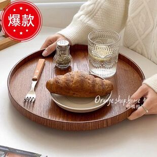 Тарелка винтажный поднос для чая тарелка круглая бытовая тарелка для завтрака ins ветер деревянный торт Димсам Кафе Димсам