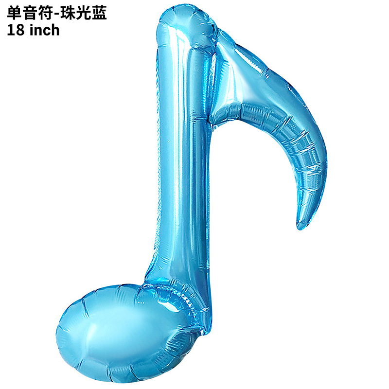 Globo transfronterizo de 18 pulgadas de una sola nota de dos notas, símbolo musical, forma de globo de película de aluminio, decoración de la escena de la fiesta de cumpleaños
