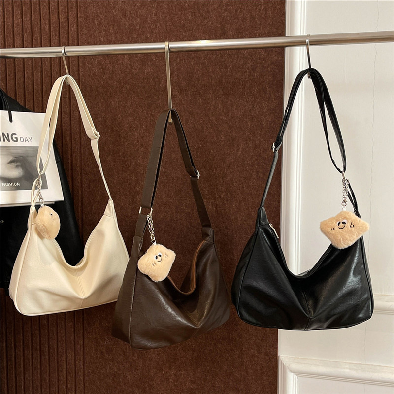 2025 Spring New Student Internet Celebrant Retro Solid Color Korean Women's Fashionable All-match Casual Shoulder Crossbody Bag