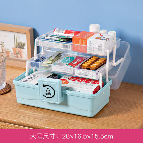 美术生工具箱家用大容量急救医护多层药品应急收纳盒家庭装亚马逊