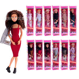 6分11寸30CM时尚洋娃娃超模多色短筒裙包包换装套装欧美跨境外贸