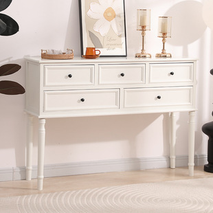 Entrance Cabinet Solid Wood American Storage Locker Foyer Cabinet Bedroom Living Room Wall Small Cabinet Table Black Decoration L^