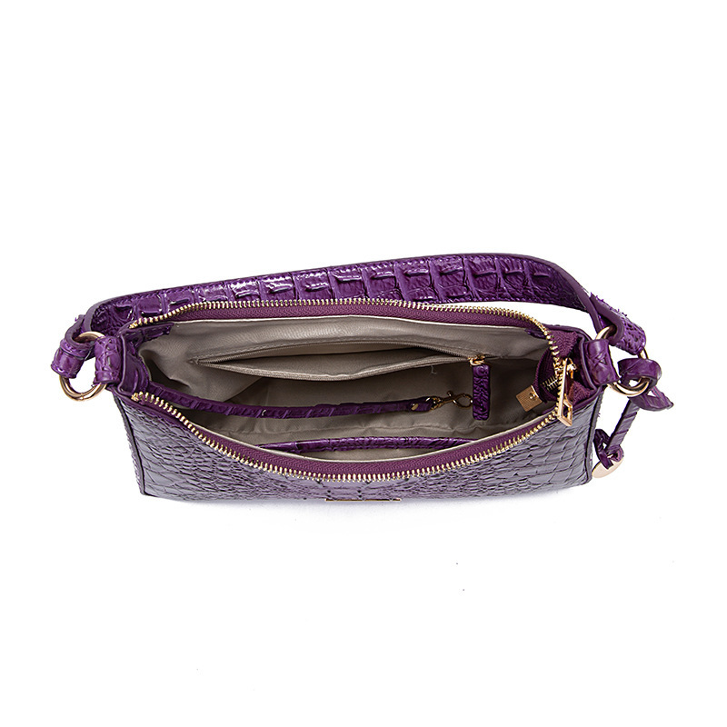 Retro Portable Underarm Women's Bag Brahman Bump Crocodile Pattern_voghion.com