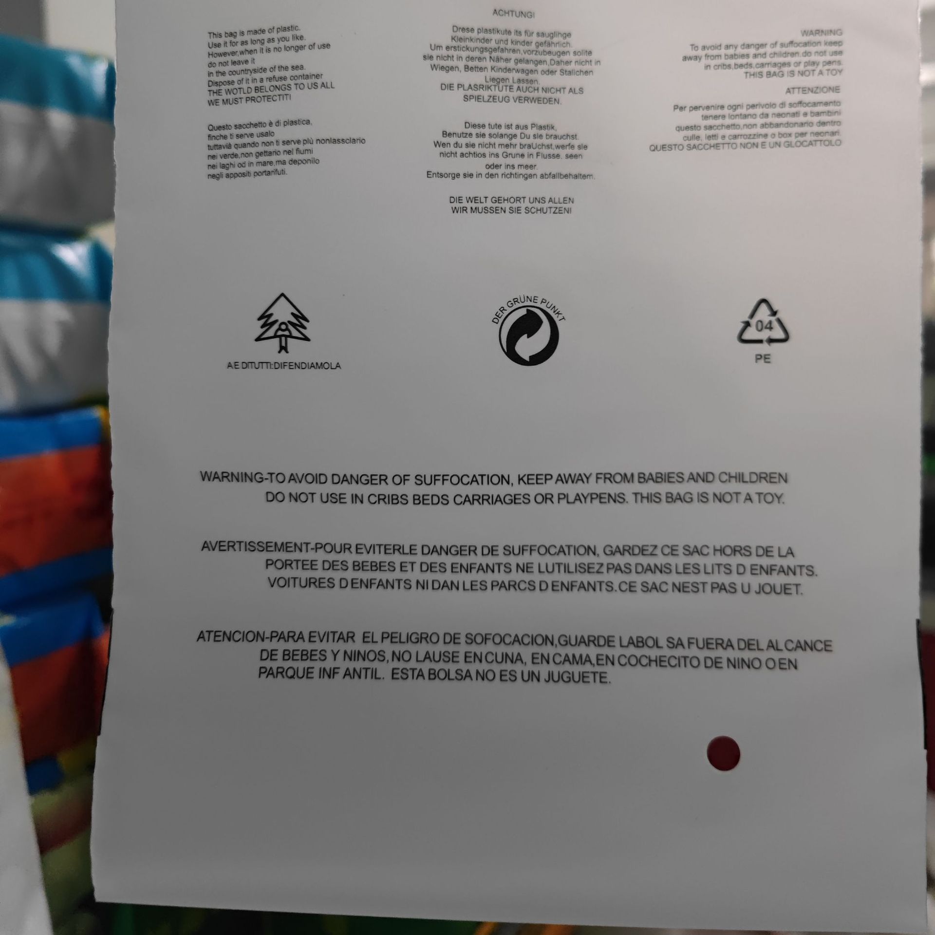 Ropa bolsa de embalaje bolsa de Protección Ambiental estándar transparente advertencia cremallera bolsa TEMU transfronterizo auto sellado bolsa Amazon e-commerce