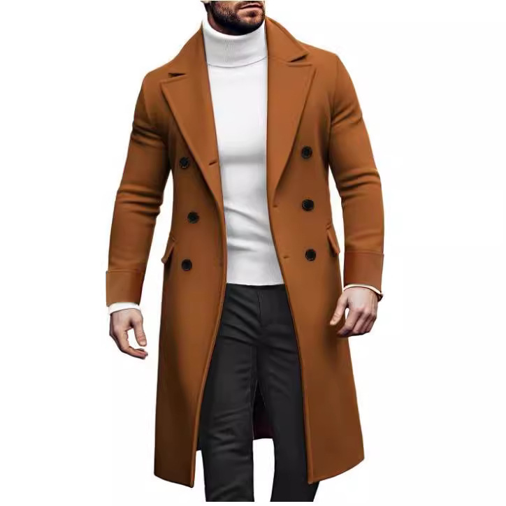 Men's Clothing new woolen long coat men double breasted jacket_voghion.com