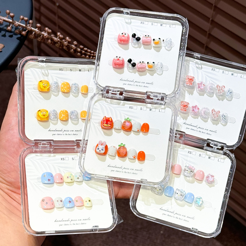 【Children's Nail Art Collection】Handmade Children's Nail Art Stickers Cartoon Girl Wearable Nails Nail Stickers Wholesale 【Children's Nail Art Collection】Handmade Children's Nail Art Stickers Cartoon Girl Wearable Nails Nail Stickers Wholesale