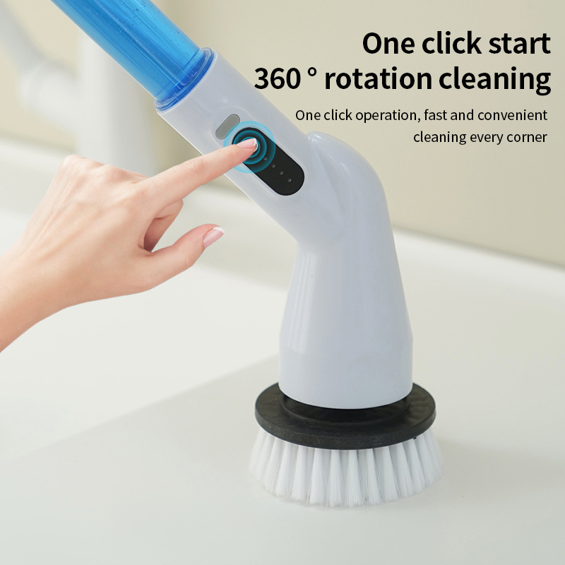 Líquido transfronterizo cepillo de limpieza eléctrica multifuncional de baño resistente al agua de mano 8 en 1 cepillo de cocina de baño