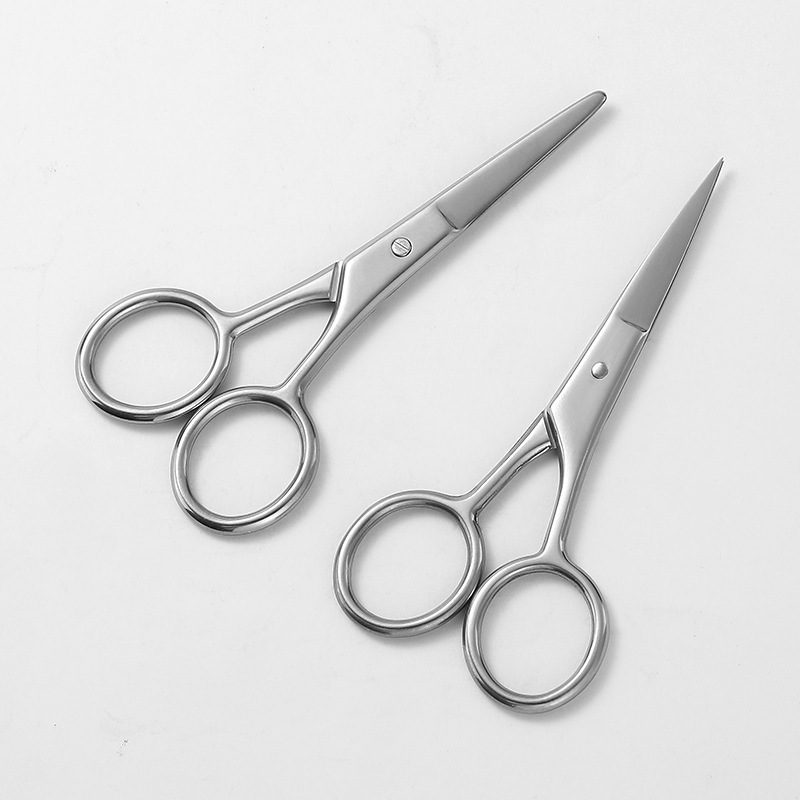 Nose hair scissors beard scissors Barber scissors eyebrow scissors nose hair household round head small scissors nose hole trimmer hair trimmer