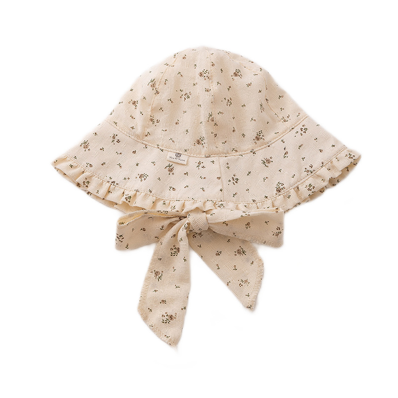 Sombrero Pescador Floral para Bebé de Algodón Protección Solar Térmico para Primavera y Otoño