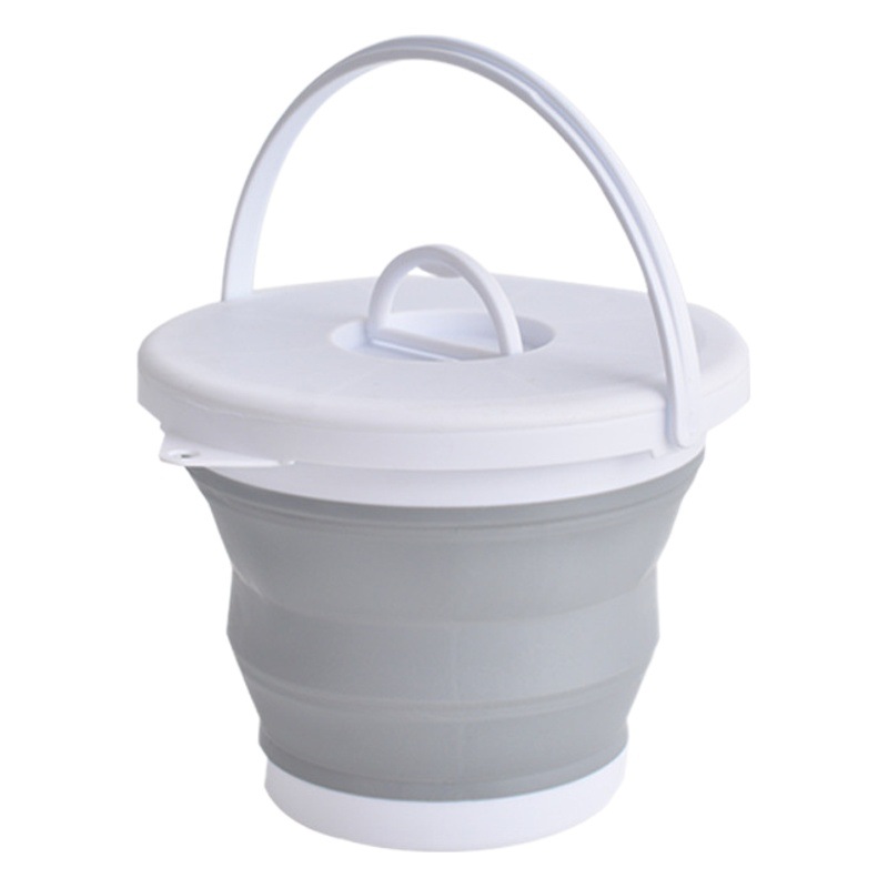 Cubo plegable portátil para vehículos con cubierta para limpieza del hogar, entrenamiento militar, investigación, lavado de autos, pesca al aire libre