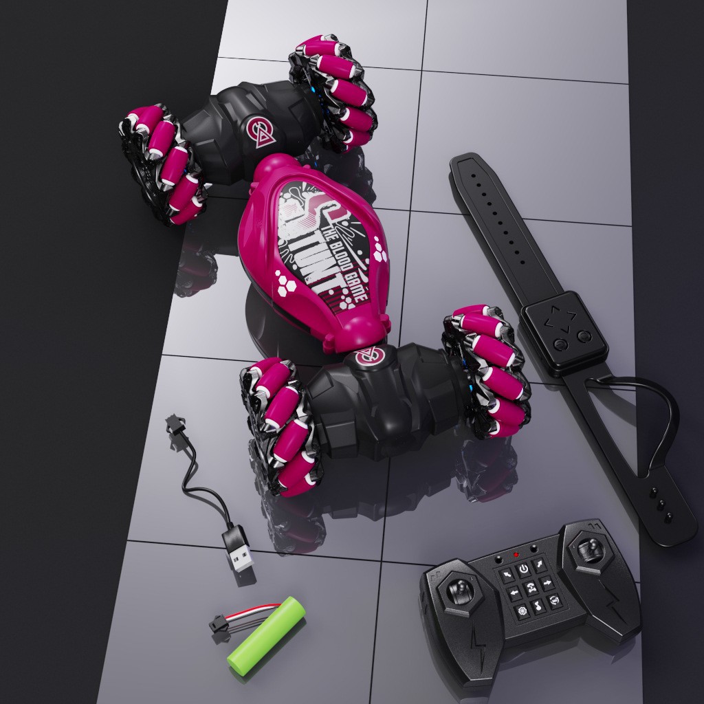 Coche de Transformación con Control Remoto por Gestos - Con Efecto de Luz y Spray, para Niños