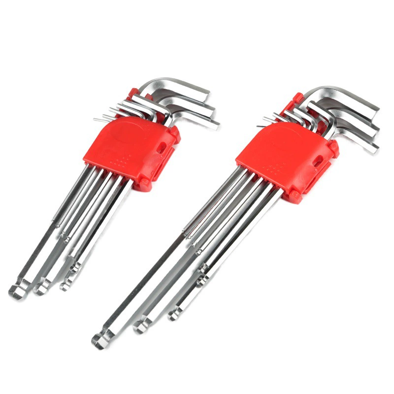 Набор из 9 удлиненных матовых хромированных шестигранных головок подходит для закаленного L-образного ключа со средней и длинной шестигранной головкой и торцевой головкой на 9 шт. оптом