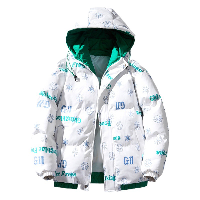 Abrigo de invierno acolchado de algodón con capucha para hombres a prueba de viento cálido forrado de lana engrosada chaqueta acolchada de algodón para hombres jóvenes abrigo de algodón acolchado casual logotipo imprimible