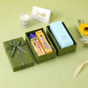 Lipstick Gift Box Vintage Light Luxury Gift Box Heaven and Earth Cover Gift Box Bow Cosmetic Lip Glaze Perfume Gift Box