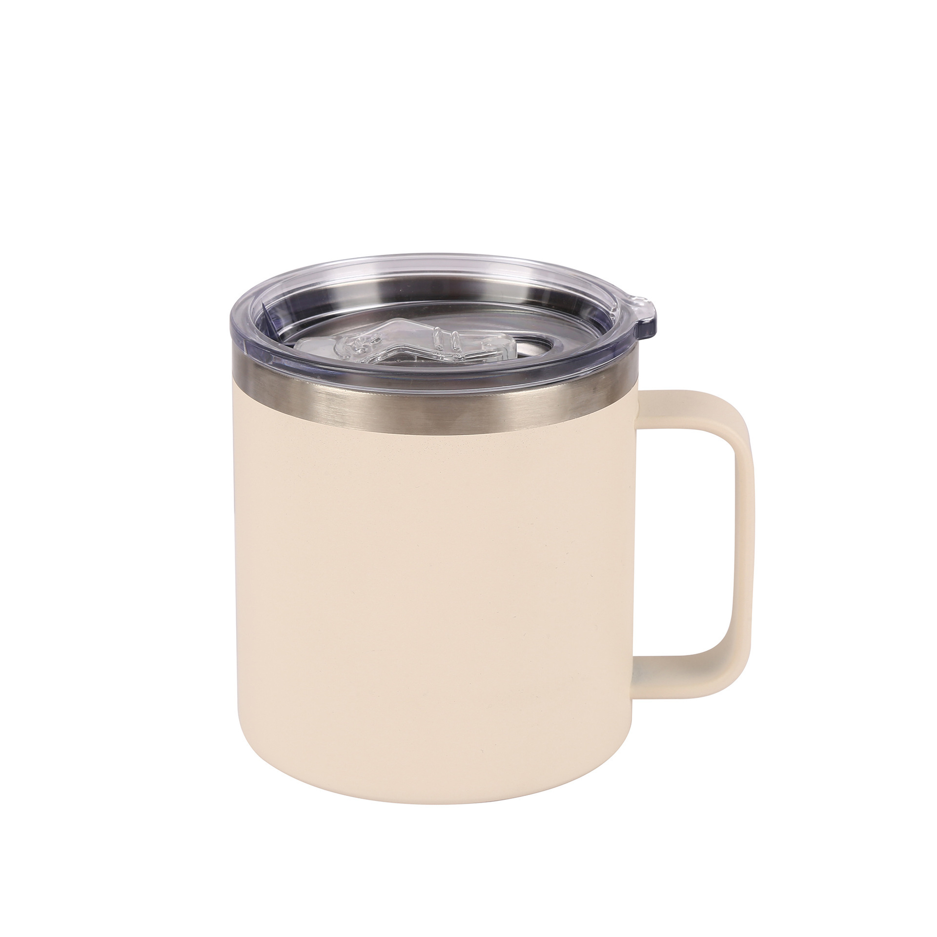 12oz oficina de té mango taza de café vacío doble taza portátil de mano 304 taza de acero inoxidable