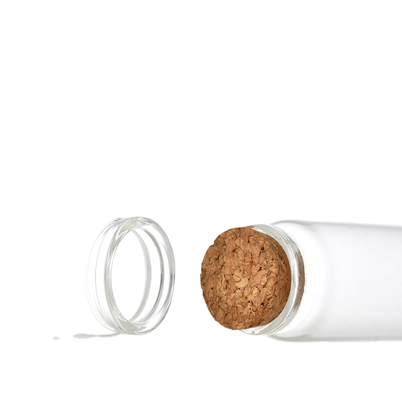 En stock 37mm botella de vidrio transparente botella de tubo de corcho botella de vidrio del arco iris que deseen botella de deriva Cordyceps cápsula botella pequeña